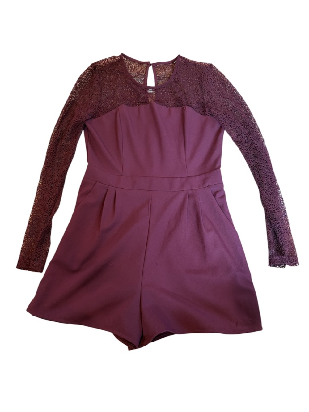 Maroon/Burgundy Long Sleeve Romper | Size Small
